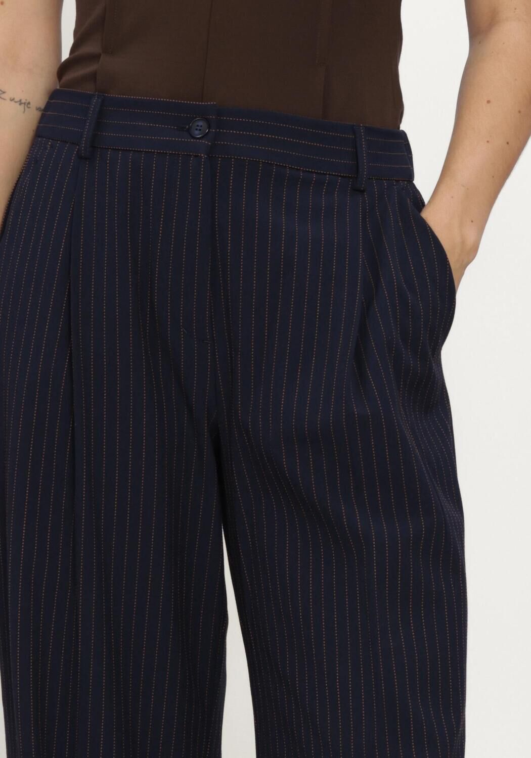Dunkelblau SUMMUM Hose TROUSERS WIDE LEG VISCOSE BLEND STRIPE - large