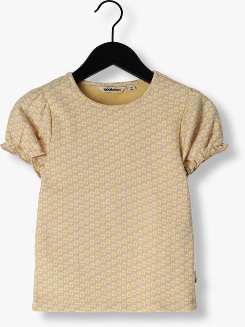 Gelbe MOODSTREET T-shirt GIRLS T-SHIRT FLOWER JACQUARD - large