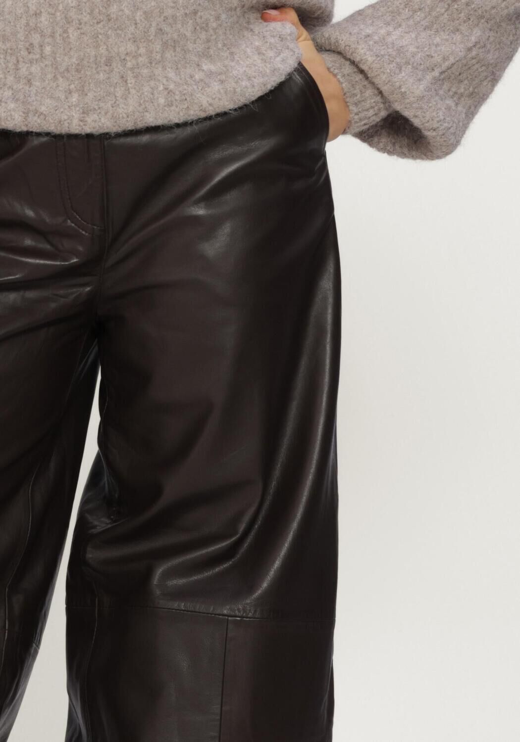 Braune HAUTE L'AMITI&Eacute; Weite Hose JASMIN LEATHER HAREM PANT - large
