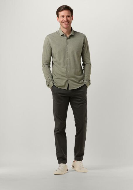 Olive CAST IRON Casual-Oberhemd LONG SLEEVE SHIRT CF JERSEY PIQUE TEC - large