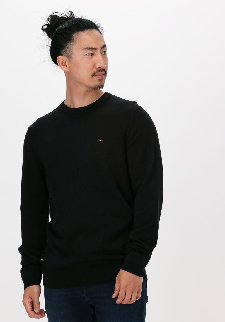schwarze tommy hilfiger pullover core cotton-silk cneck