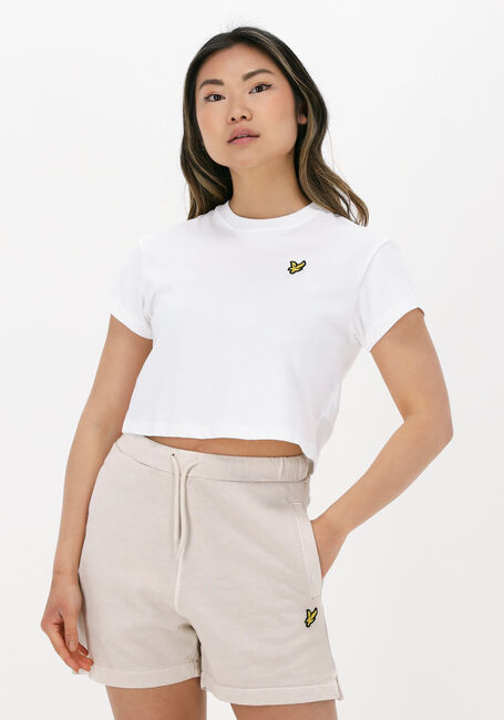Weiße LYLE & SCOTT T-shirt CROPPED T-SHIRT - large