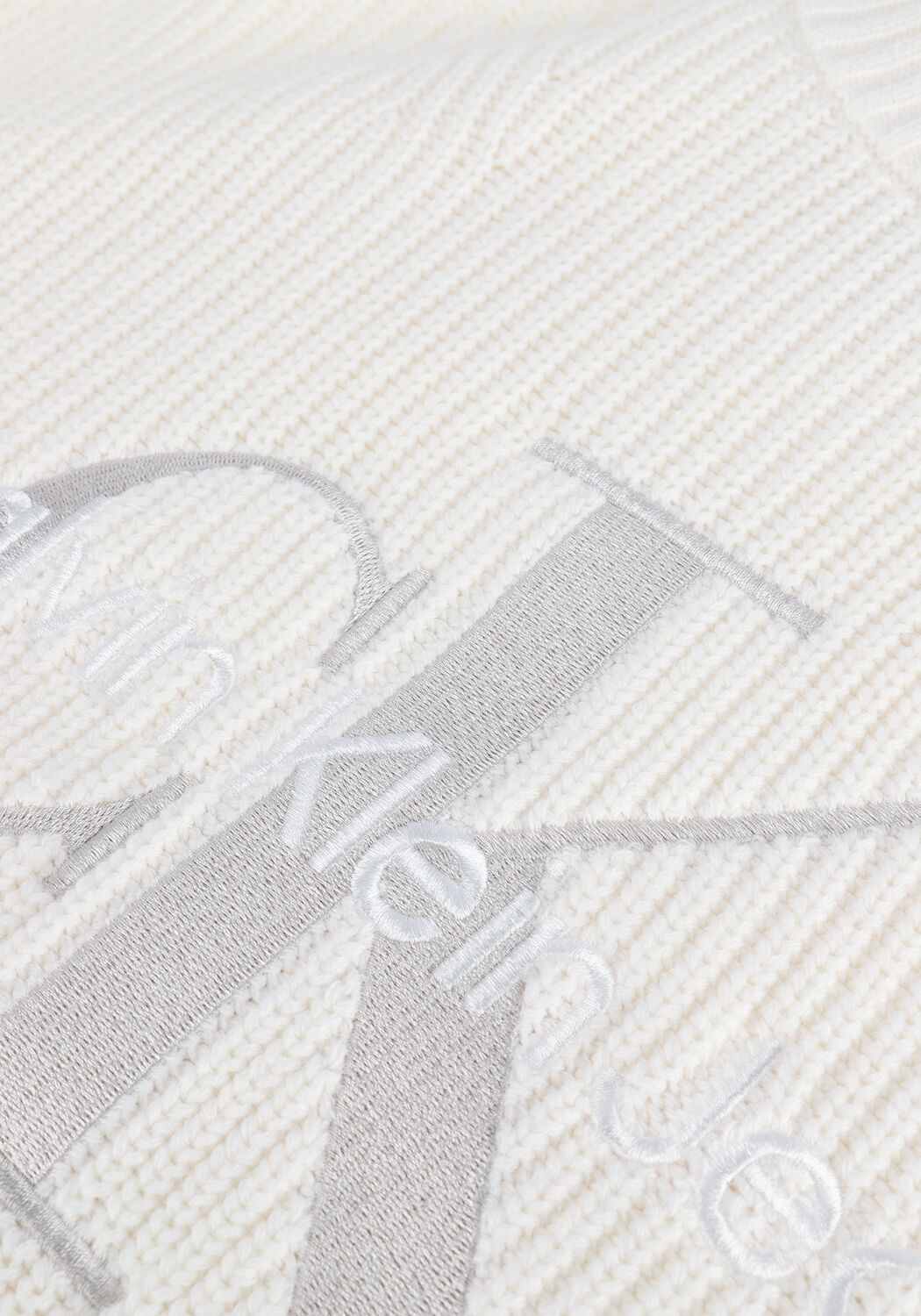 Nicht-gerade weiss CALVIN KLEIN Pullover TWO TONE MONOGRAM LOOSE SWEATER - large