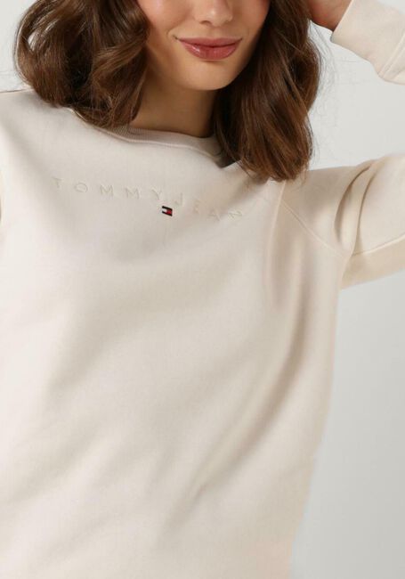 Weiße TOMMY JEANS Pullover TJW REG TONAL LINEAR CREW - large