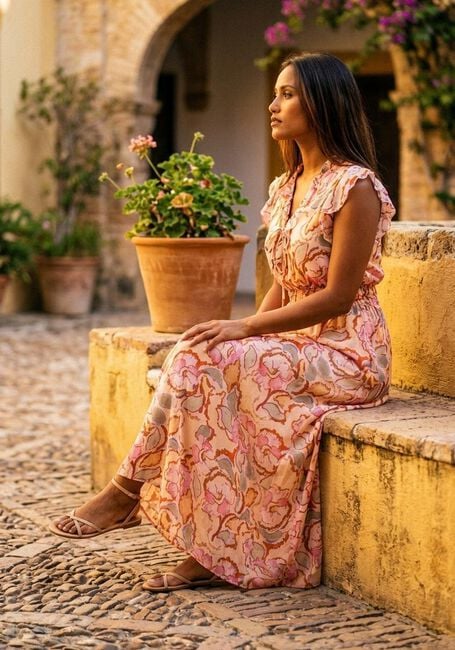 Mehrfarbige/Bunte SUNCOO Maxikleid CALI - large