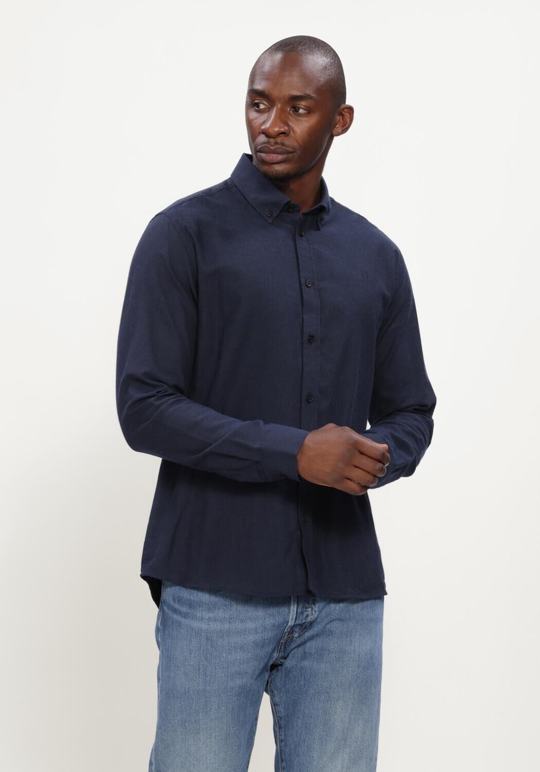 Dunkelblau LES DEUX Klassisches Oberhemd SOFT FLANNEL SHIRT - large
