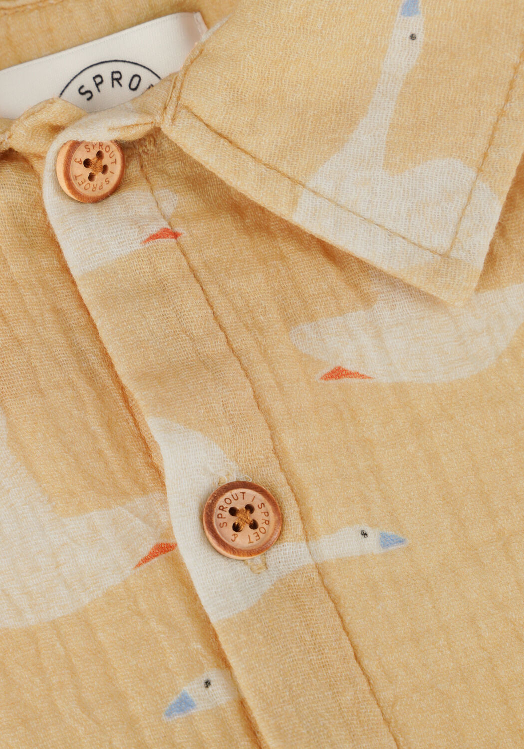 Cognacfarbene Sproet & Sprout Polo-Shirt SHIRT GOOSE PRINT - large