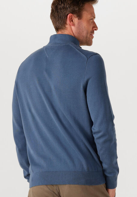 Blaue TOMMY HILFIGER Pullover ESSENTIAL COTTON ZIP MOCK - large