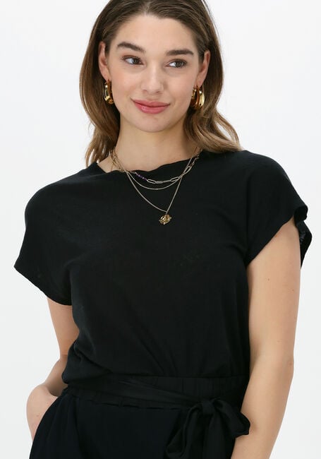 Schwarze 10DAYS Top TEE LINEN - large