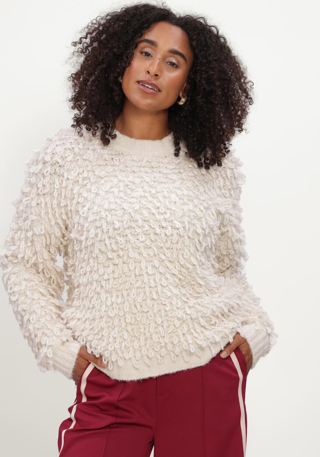 Nicht-gerade weiss POM AMSTERDAM Pullover NAOMI IVORY - large