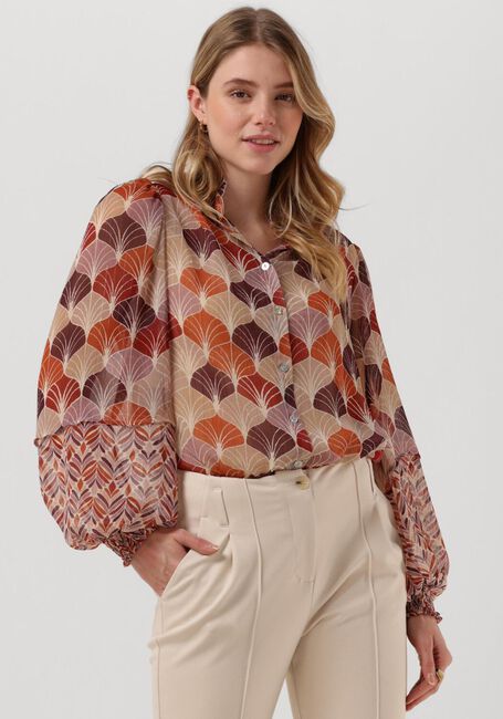 Mehrfarbige/Bunte SUMMUM Blusen BLOUSE LEAVES PRINT - large