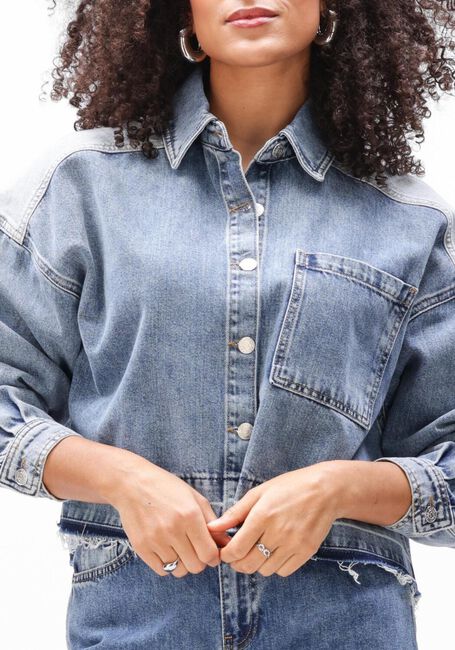 Hellblau ALIX THE LABEL Jeansjacke LADIES WOVEN MIX DENIM BLOUSE - large