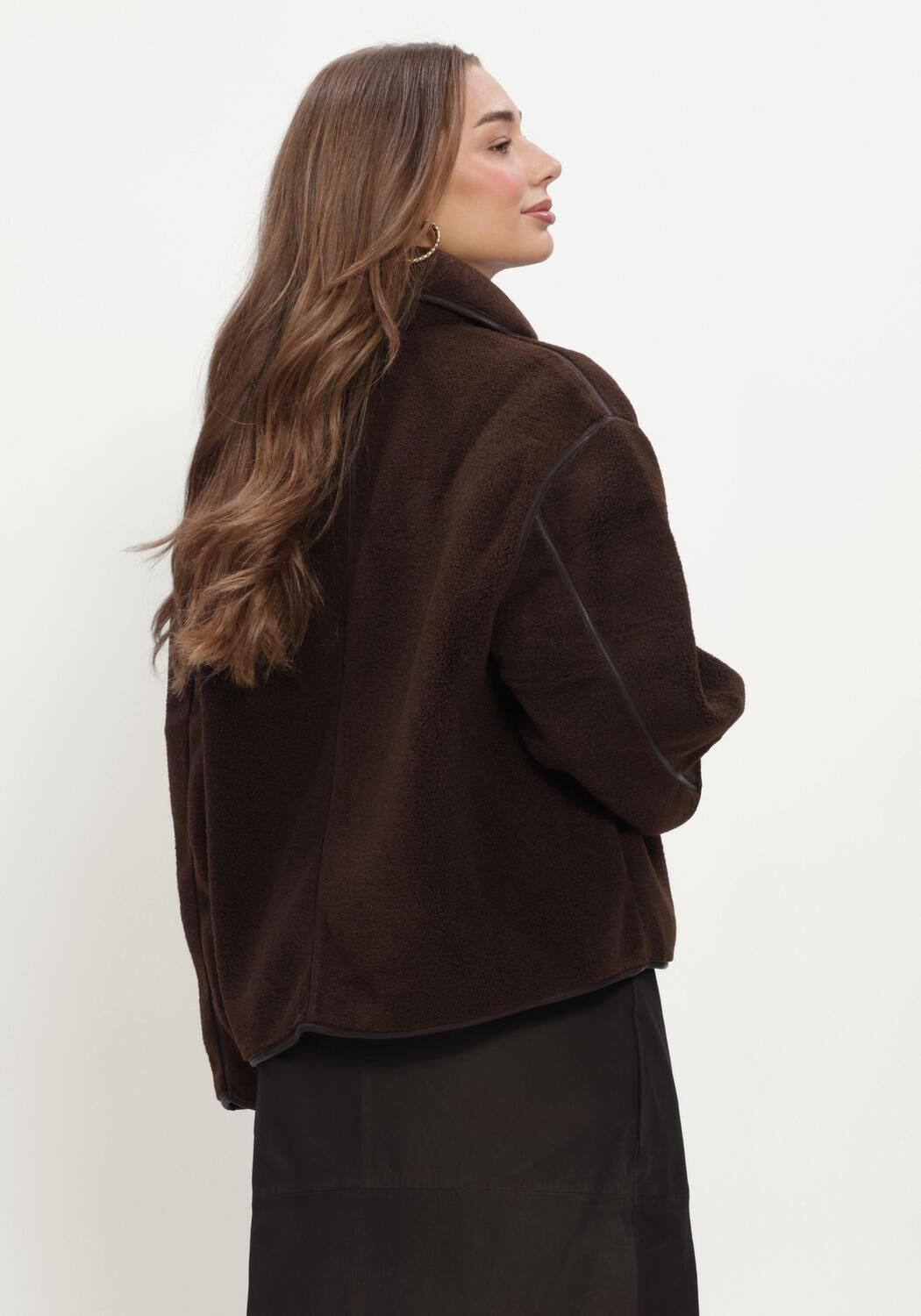 Braune LINA LOCCHI Teddy-Jacke LL-BABET - large