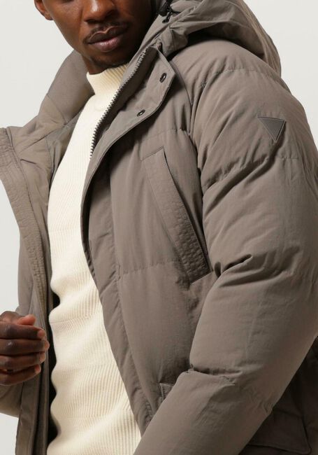 Taupe PUREWHITE Jack LONG PADDED JACKET WITH POCKETS - large