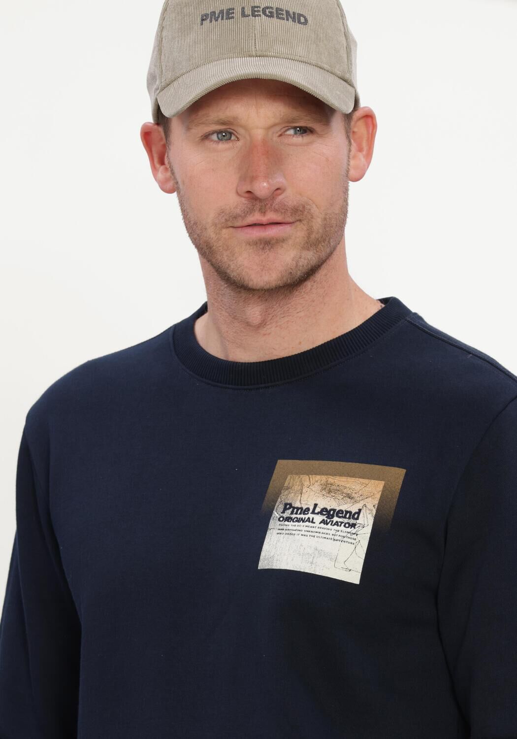 Dunkelblau PME LEGEND Pullover CREWNECK 3T CROSS FLEECE - large