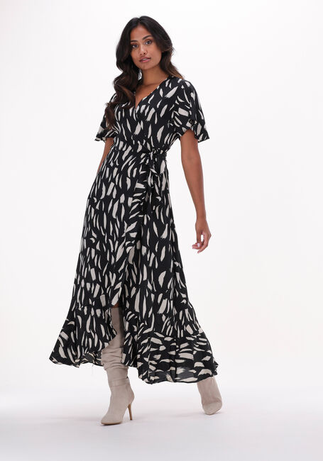 Schwarze OBJECT Maxikleid PAPAYA S/S WRAP LONG DRESSC - large
