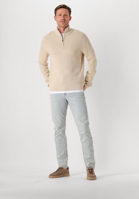 Beige SELECTED HOMME Pullover SLHTHEO LS KNIT STRUCTURE HALF ZIP - large