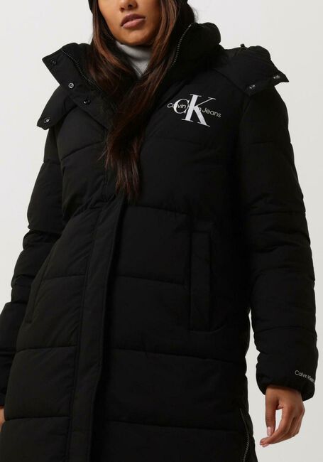 Schwarze CALVIN KLEIN Wattierte Jack MONOLOGO MW LONG PUFFER - large
