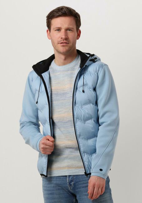 Hellblau CAST IRON Wattierte Jack HOODED JACKET TECH JERSEY INTERLOCK - large