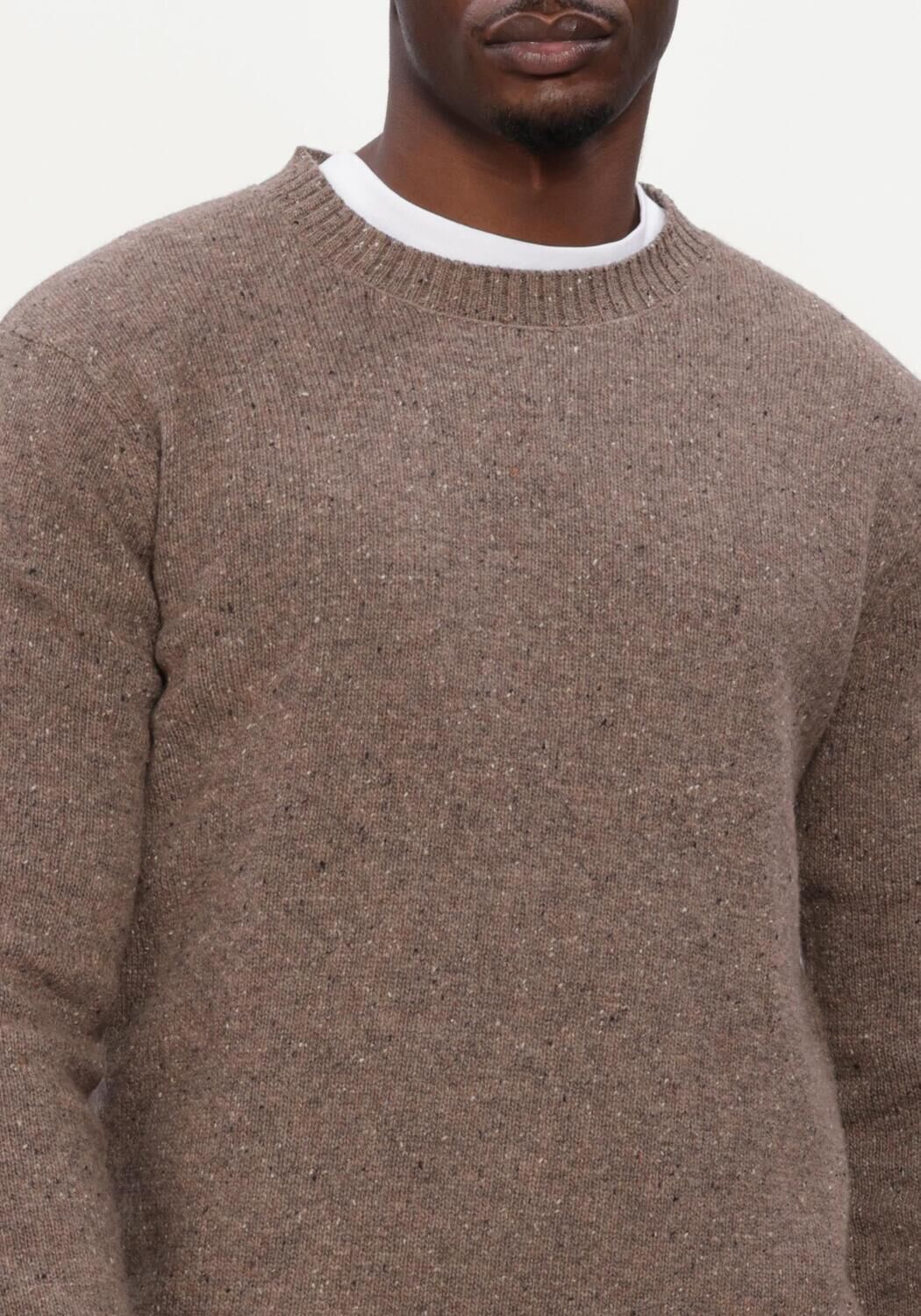 Braune SELECTED MEN Pullover LMNEIL LS KNIT NEPS CREW NECK - large