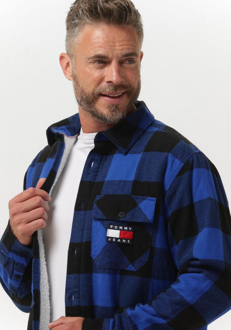 Blaue TOMMY JEANS Overshirt TJM SHERPA FLANNEL OVERSHIRT - large