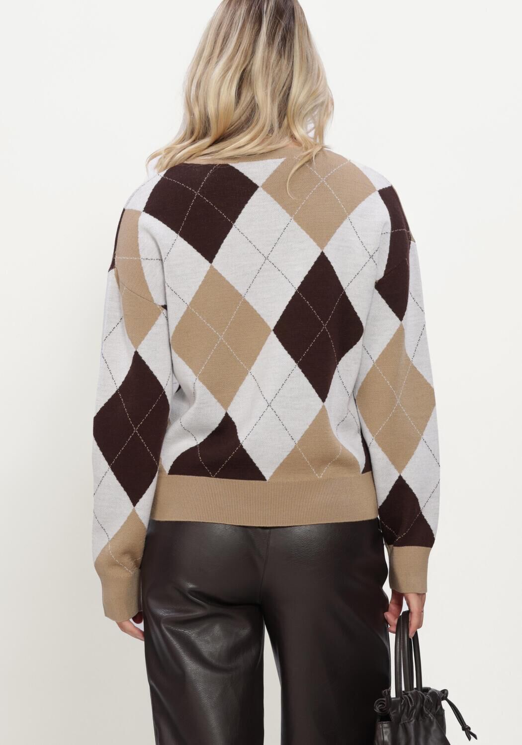 Mehrfarbige/Bunte SELECTED WOMEN Pullover SLWTHEA LS KNIT ARGYLE O-NECK - large