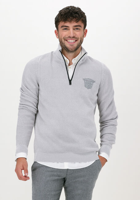 Hellgrau PME LEGEND Pullover HALF ZIP COLLAR COTTON PLATED - large