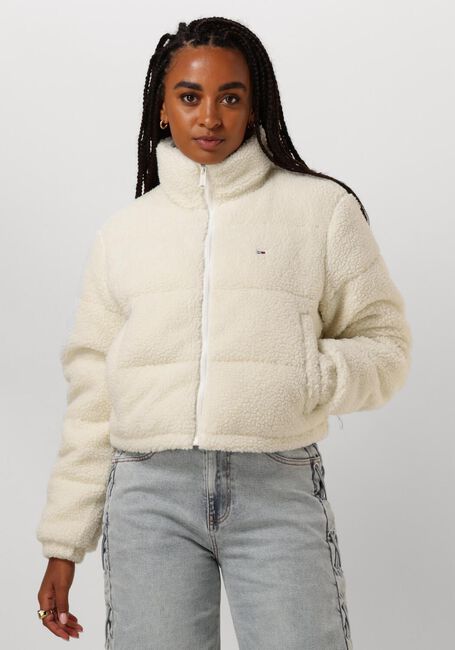 Weiße TOMMY JEANS Wattierte Jack TJW CRP TEDDY ESSENTIAL PUFFER - large