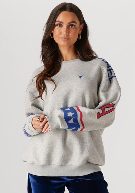Graue ALIX THE LABEL Sweatshirt LADIES KNITTED SPORTS SWEATER - large