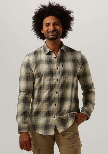 Olive PME LEGEND Casual-Oberhemd LONG SLEEVE SHIRT CTN YD TWILL CHECK - large