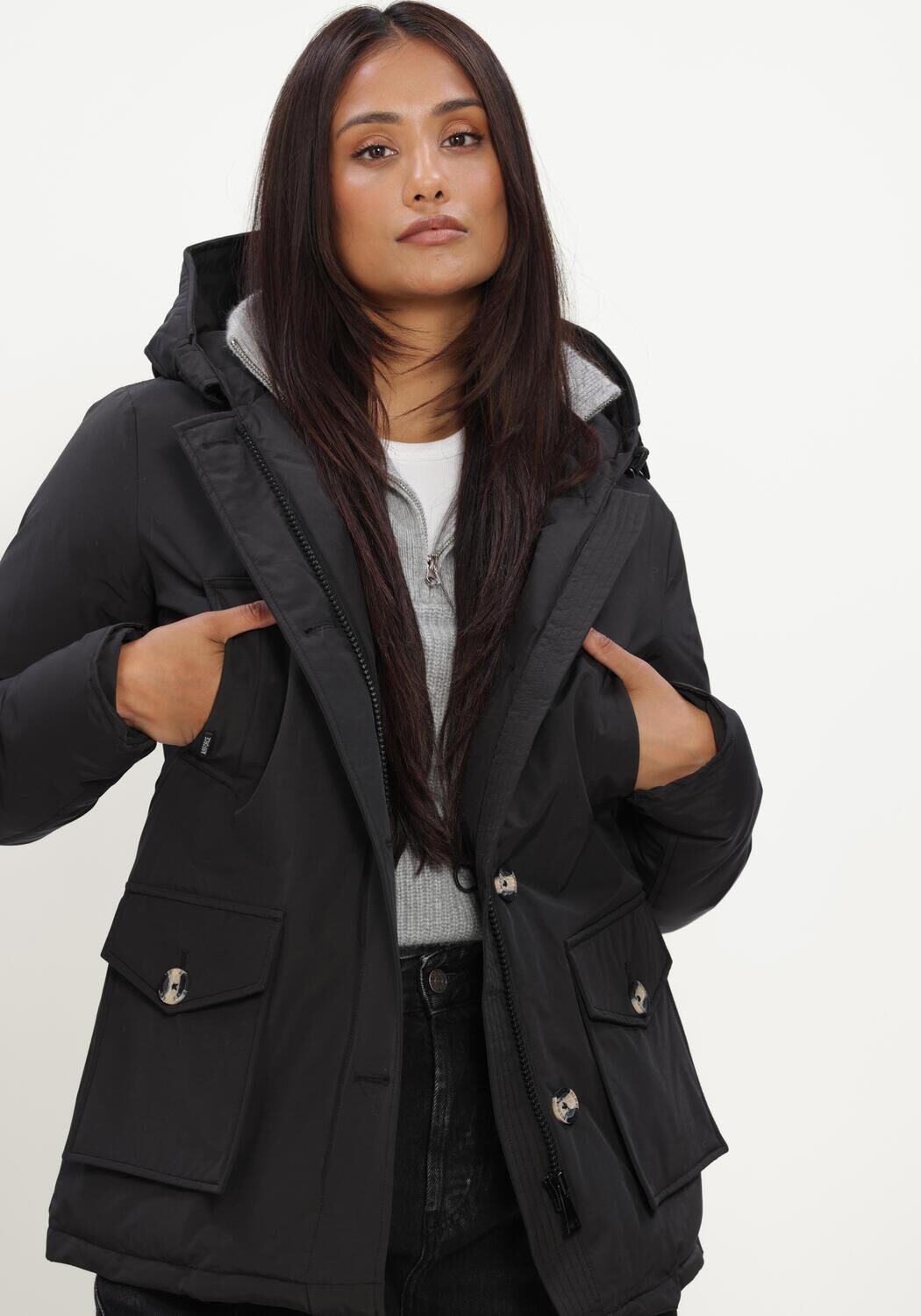 Schwarze AIRFORCE Wattierte Jack 4 POCKET PARKA - large