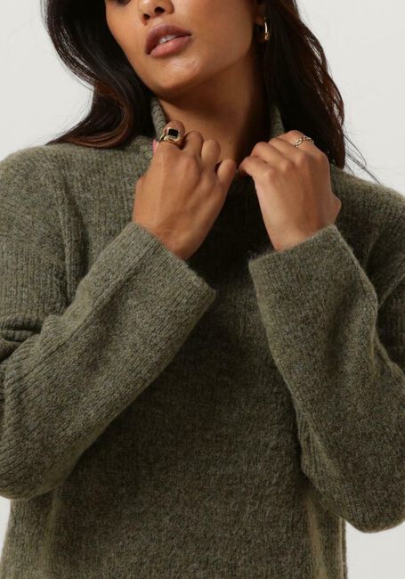 Grüne SELECTED FEMME Midikleid SLFMALINE LS KNIT DRESSHIGH NECK - large