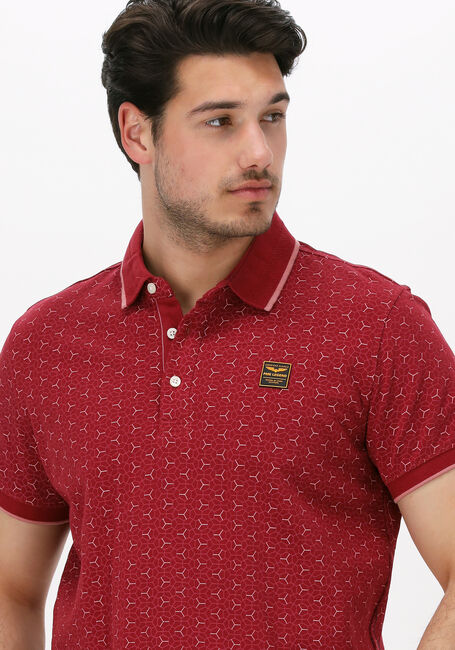 Rote PME LEGEND Polo-Shirt SHORT SLEEVE POLO FINE PIQUE ALL OVER PRINT - large