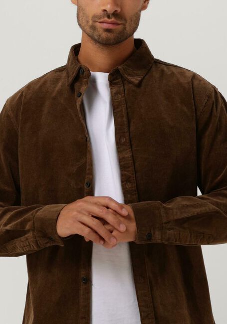 Camelfarbene ANERKJENDT Overshirt AKLEIF CORDUROY SHIRT - large
