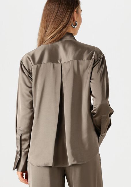 Braune WITHBLACK Blusen WBLMILAN SATEEN LS SHIRT - large