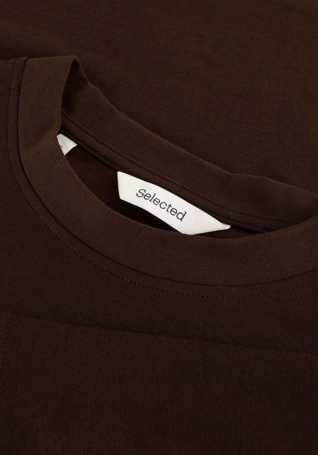 Braune SELECTED MEN T-shirt SLHLOOSEOSCAR SS O-NECK TEE NOOS - large