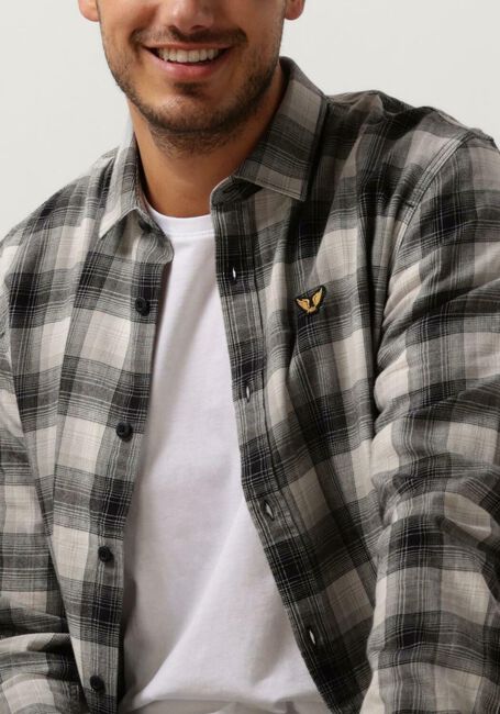 Graue PME LEGEND Casual-Oberhemd LONG SLEEVE SHIRT CTN TWILL CHECK - large
