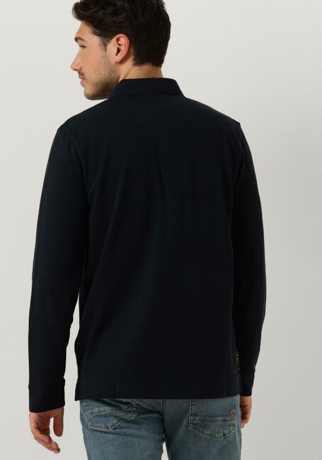 Blaue PME LEGEND Polo-Shirt LONG SLEEVE POLO PIQUE GARMENT DYE - large