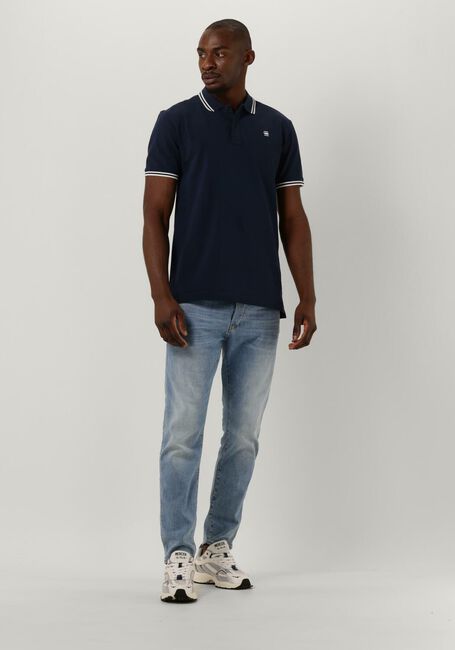 Blaue G-STAR RAW Polo-Shirt DUNDA SLIM STRIPE POLO S/S - large