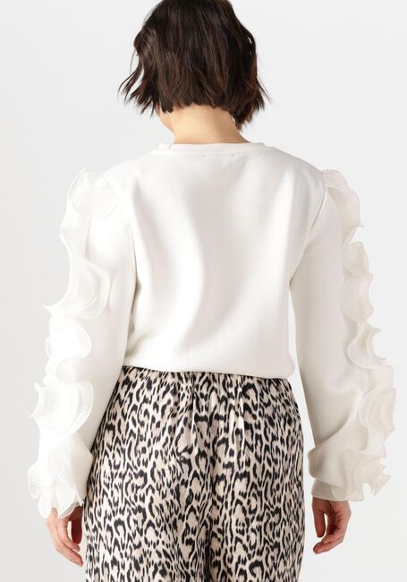 Weiße JANSEN AMSTERDAM Top KALLIE TRUI SS 196 LONG SLEEVE RUFFLE - large