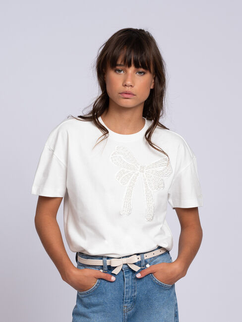 Weiße NIK & NIK T-shirt BOW T-SHIRT - large