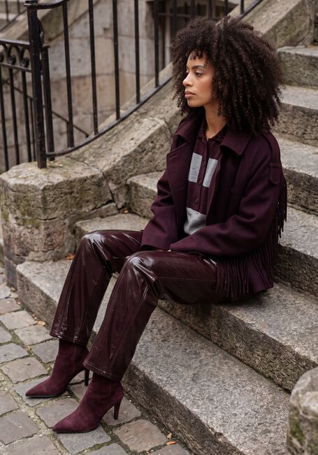Bordeaux DANTE6 Hose SCENE PATENT FAUX LEATHER PANTS - large