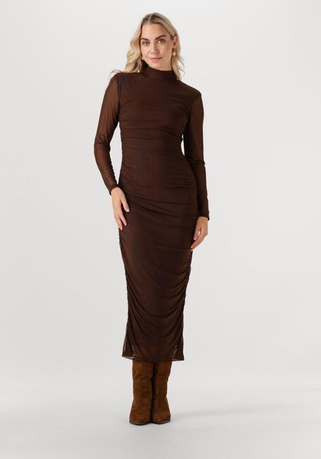 Braune OMODA ATELIER Midikleid OM-ZIERA DRESS - large