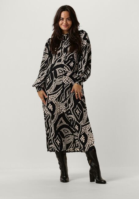 Schwarze SUMMUM Midikleid DRESS IRREGULAR DOTS HAMMERED - large