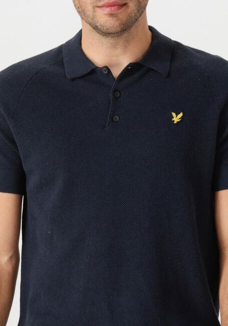 Dunkelblau LYLE & SCOTT Polo-Shirt LINEN BLEND KNITTED POLO - large