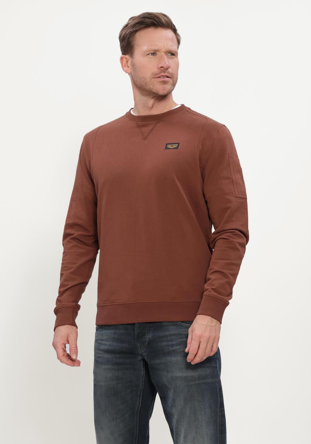 Braune PME LEGEND Sweatshirt CREWNECK AMERICAN CLASSIC