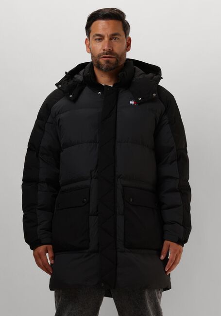 Schwarze TOMMY JEANS Wattierte Jack TJM TWO TONE PARKA - large