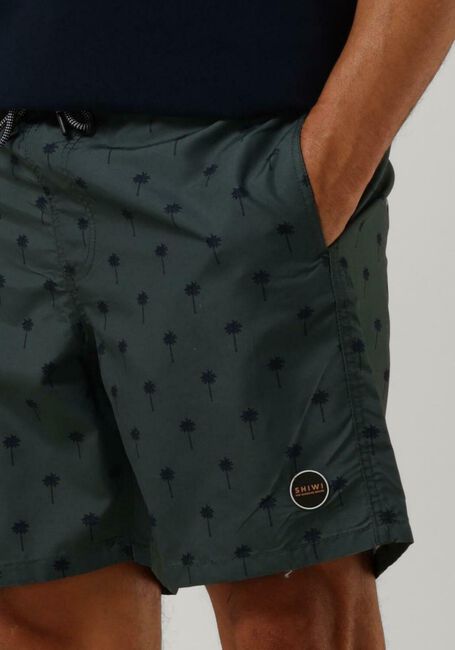 Grüne SHIWI Badehosen MEN SWIMSHORT SCRATCHED SHIWI PALM - large