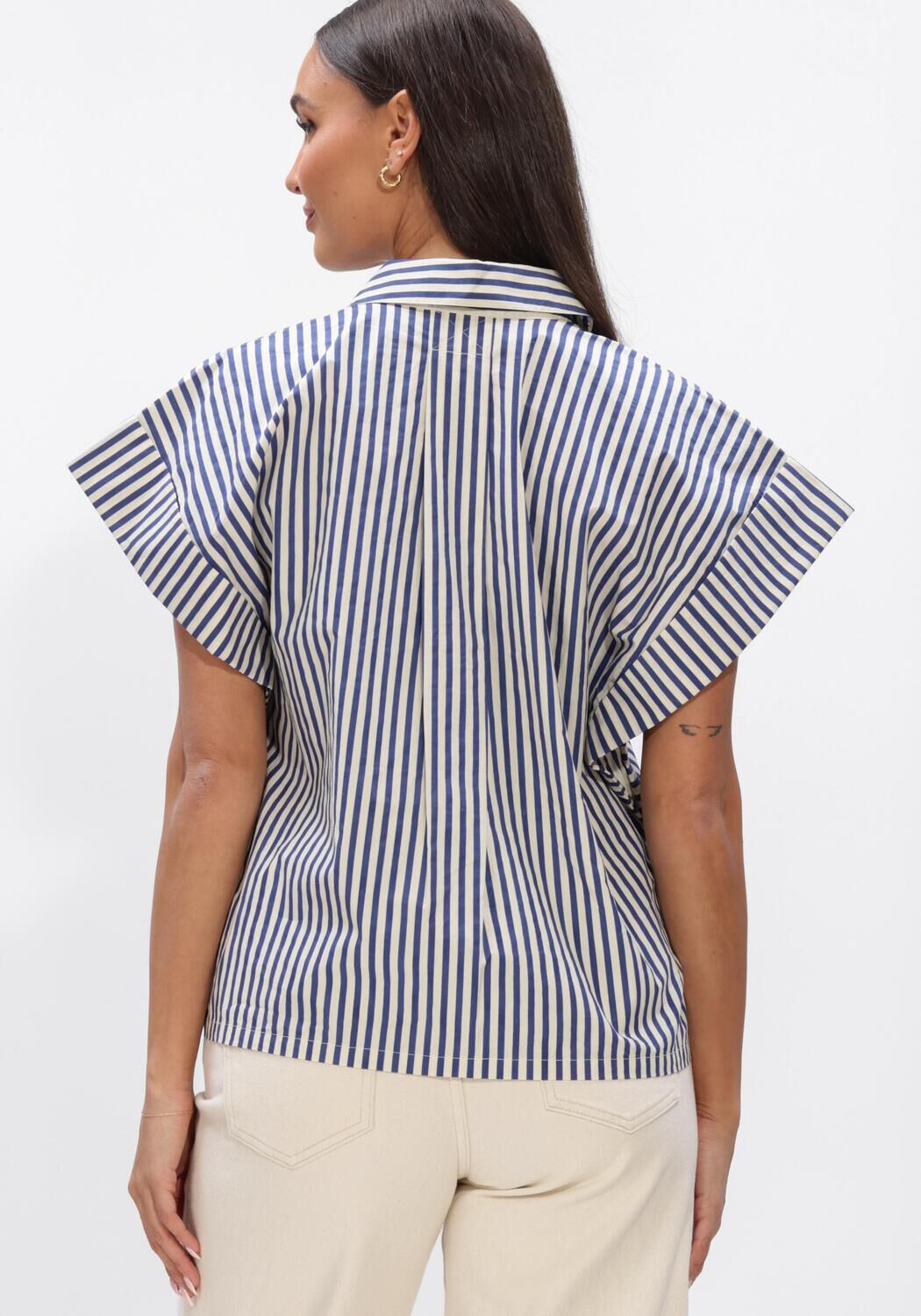 Blaue BY-BAR Blusen PIXIE STRIPE BLOUSE - large