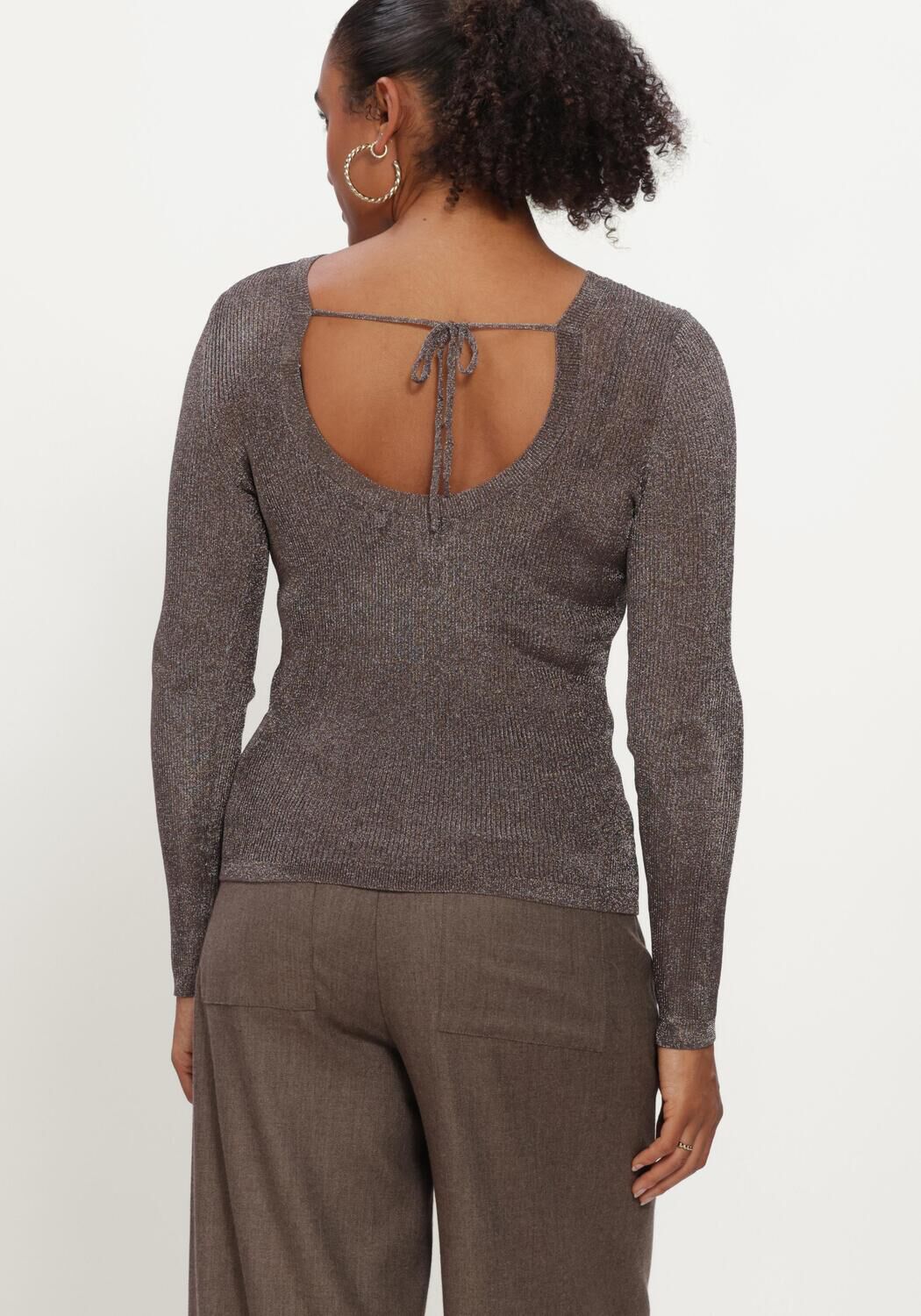 Graue GESTUZ T-shirt SILVIGZ DEEP BACK BLOUSE - large